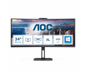 AOC CU34V5CW, 34", HDMI, DP, WCAM, USB-C, HAS